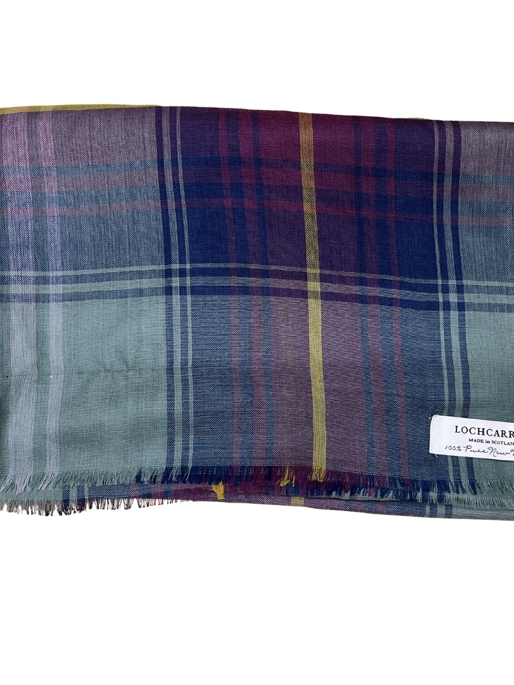Lochcarron Scotland 100% Wool Tartan Scarf Plaid Wrap 78” x 27” New
